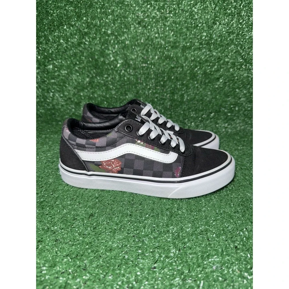 VANS Old Skool Ward Floral Checkerboard Low Top Skate Shoes Womens Size 5 508731